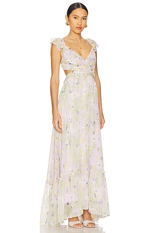 ASTR the Label Astr the label maxivestido dress en color lavanda talla M en Lavender Multi Flr - Lavender