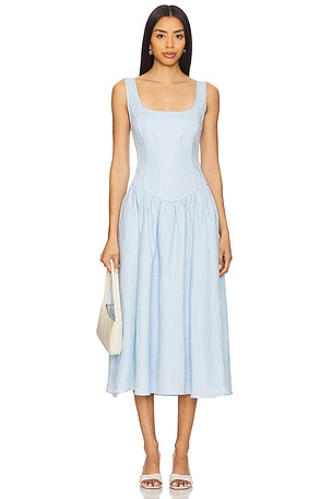 ASTR the Label ROBE MI-LONGUE DRESS in Baby Blue