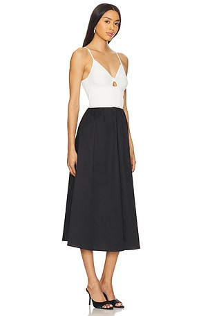 ASTR the Label Mixed Media Dress in White,Black