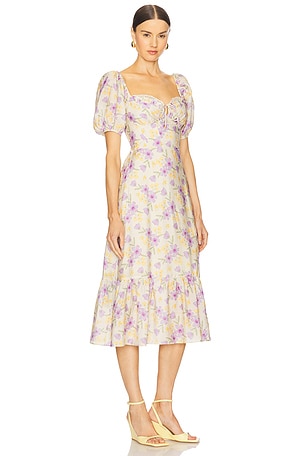 ASTR the Label Lace Trimmed Milkmaid Dress in Ivory