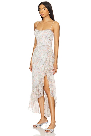 ASTR the Label Astr the label vestido irregular dress en color azul talla XS en Floral azul claro - Blue