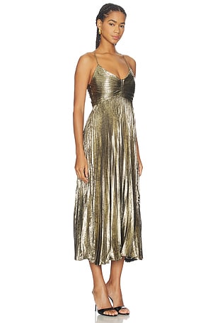 ASTR the Label Blythe Dress in Metallic Gold