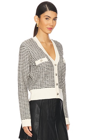 ASTR the Label Ellory Cardigan in Black,Cream