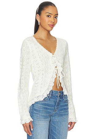ASTR the Label Lacey Cardigan in Cream