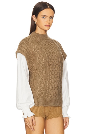 ASTR the Label Angeline Mixed Media Sweater in Brown. Size XS. Also