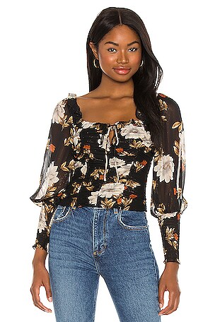 ruched floral top