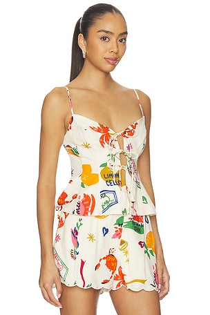ASTR the Label Alma Top in White,Orange