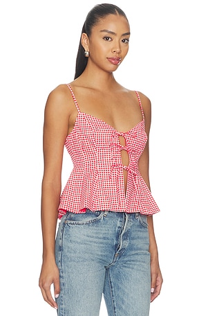 ASTR the Label Alma Top in Red Gingham. Size XS. Also