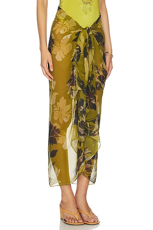 Away That Day Santorini Sarong in Green
