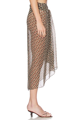 Away That Day Santorini Sarong in Cream,Olive