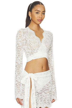 Away That Day X Gigi & Olive Palm Island Lace Top in White