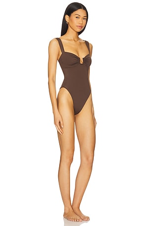 Away That Day Cannes One Piece Swimsuit in Brown