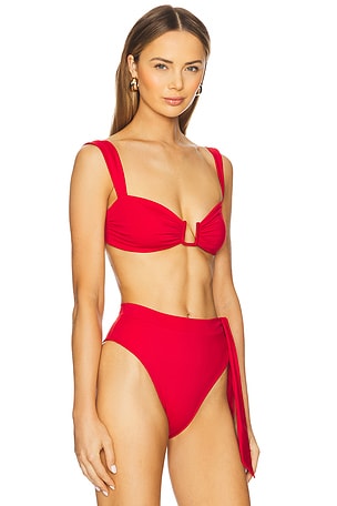 Away That Day Cannes Bikini Top in Red