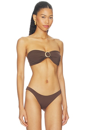 Away That Day Cayman Island Bikini Top in Brown