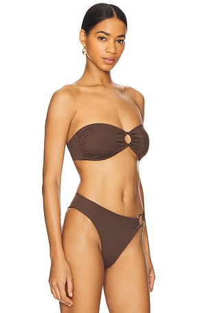 Away That Day Acapulco Bikini Top in Brown