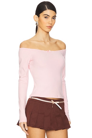 Amelie Teje Off Shoulder Long Sleeve in Pink