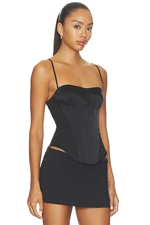 Auteur studio lotus mesh side corset top en color negro