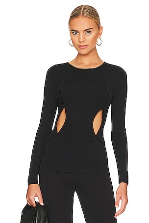 The Charlie Slit Knit Top Auteur Studio