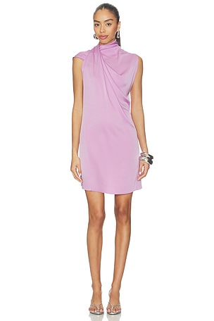 Draped Neckline Sleeveless Dress Atlein