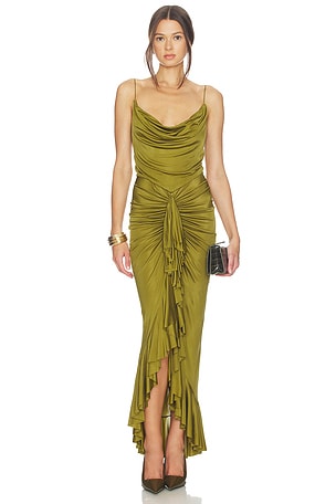 Ruffle Strappy Long Dress Atlein