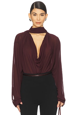 Draped Collar Blouse Atlein
