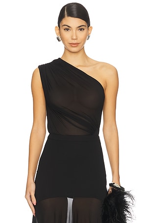 Asymmetric Draped Bodysuit Atlein