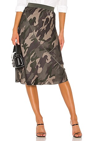 Camo Silk Skirt