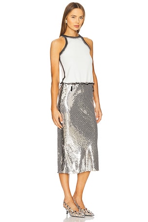 THE ATTICO Midi Dress in Metallic Silver