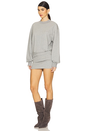 THE ATTICO Long Sleeve Mini Dress in Light Grey