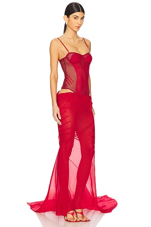 THE ATTICO Long Dress in Red