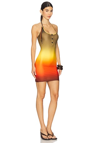 THE ATTICO Mini Dress in Olive,Yellow,Orange