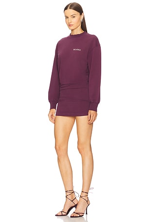 THE ATTICO Fleece Mini Dress in Burgundy