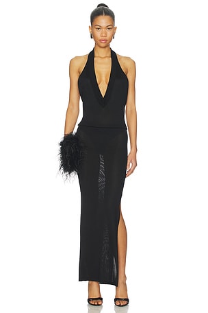 Deep V Midi Dress THE ATTICO