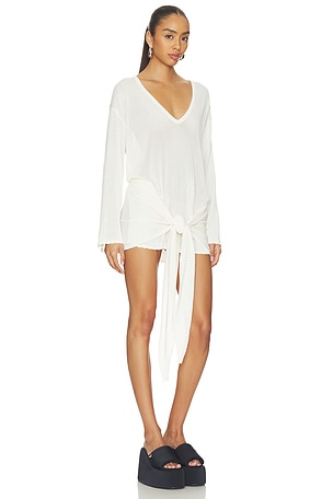 THE ATTICO V Neck Mini Dress in White