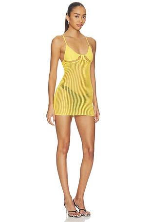THE ATTICO Knit Mini Dress in Yellow