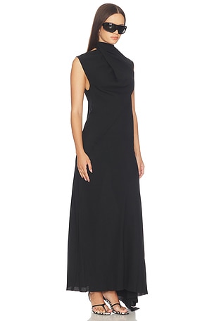 THE ATTICO Turtleneck Midi Dress in Black