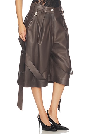 The attico baggy leather pant en color marrón