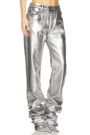 THE ATTICO Long Pant in Metallic Silver