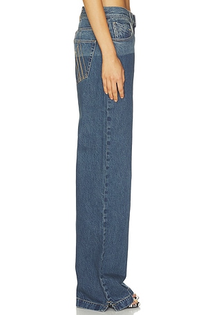 THE ATTICO JAMBE WASHED STRAIGHT en Bleu