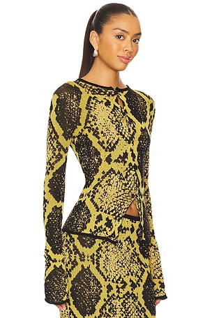 THE ATTICO Python Cardigan in Yellow,Black