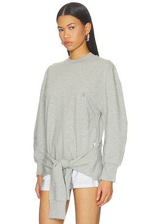 THE ATTICO Fleece Tie Sweatshirt in Grey