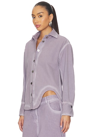 THE ATTICO Bomber Shirt Jacket in Mauve