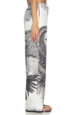 THE ATTICO Feather Print Pant in Black & White