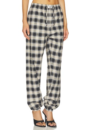 THE ATTICO Long Check Pant in Black