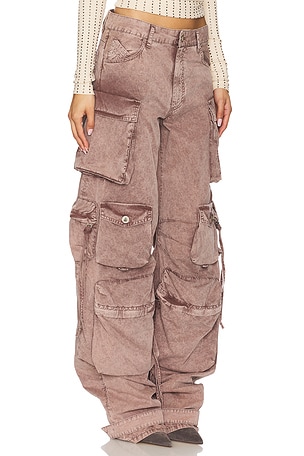 THE ATTICO Wide Leg Cargo Pant in Mauve