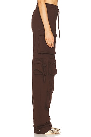THE ATTICO Fleece Long Pant in Brown