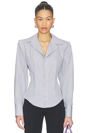 THE ATTICO Button Down Shirt in Grey