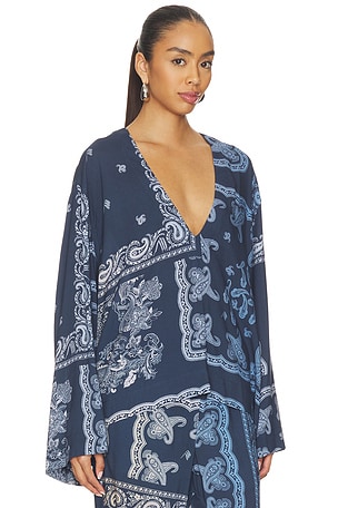 THE ATTICO Paisley Blouse in Blue