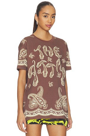 THE ATTICO Paisley T-Shirt in Brown