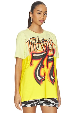 THE ATTICO Graphic T-Shirt in Yellow. Size 44. Also